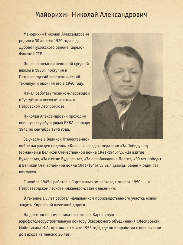 Майорихин Николай Александрович: информация о Ветеране